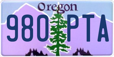 OR license plate 980PTA