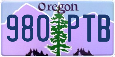 OR license plate 980PTB