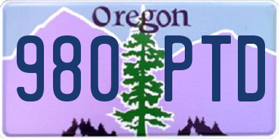 OR license plate 980PTD