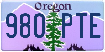 OR license plate 980PTE