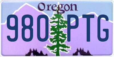 OR license plate 980PTG