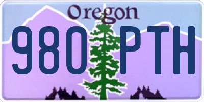 OR license plate 980PTH