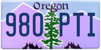 OR license plate 980PTI