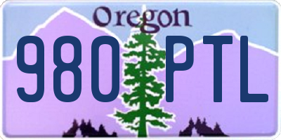 OR license plate 980PTL