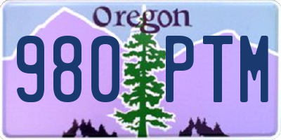 OR license plate 980PTM
