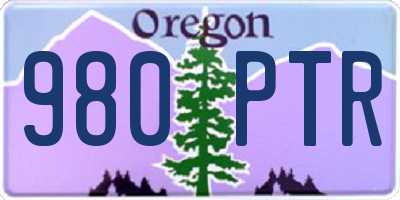 OR license plate 980PTR