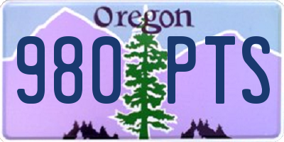 OR license plate 980PTS