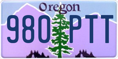 OR license plate 980PTT