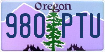 OR license plate 980PTU
