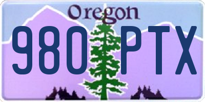 OR license plate 980PTX