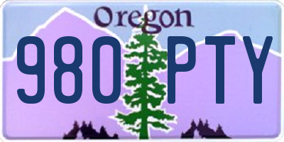 OR license plate 980PTY