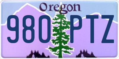 OR license plate 980PTZ