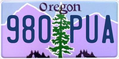 OR license plate 980PUA