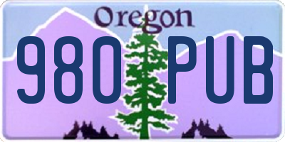 OR license plate 980PUB