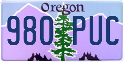 OR license plate 980PUC
