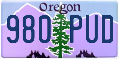 OR license plate 980PUD