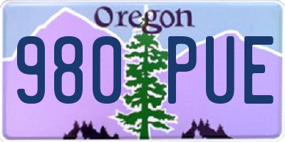 OR license plate 980PUE