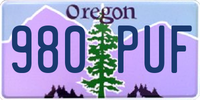OR license plate 980PUF
