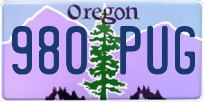 OR license plate 980PUG