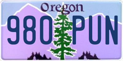 OR license plate 980PUN