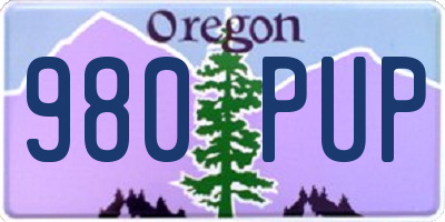 OR license plate 980PUP