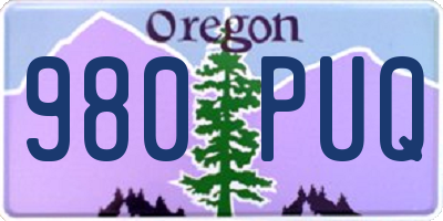 OR license plate 980PUQ