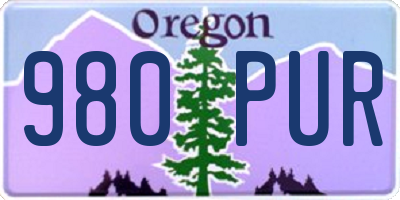 OR license plate 980PUR