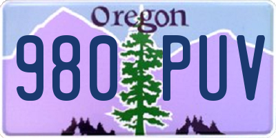 OR license plate 980PUV