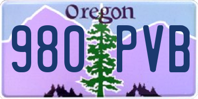 OR license plate 980PVB
