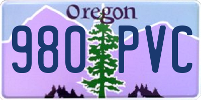 OR license plate 980PVC