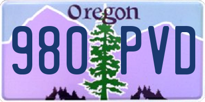 OR license plate 980PVD