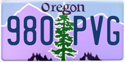 OR license plate 980PVG