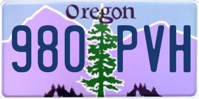OR license plate 980PVH