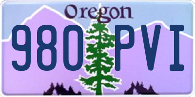 OR license plate 980PVI