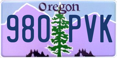OR license plate 980PVK