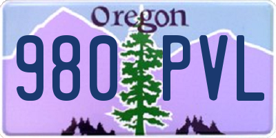 OR license plate 980PVL