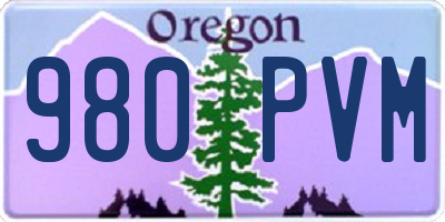 OR license plate 980PVM