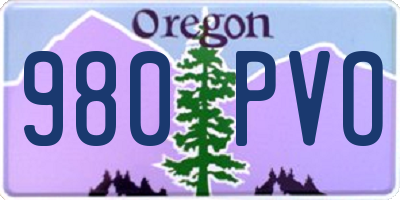 OR license plate 980PVO