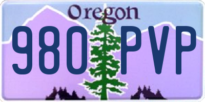 OR license plate 980PVP