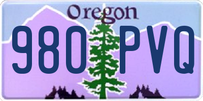 OR license plate 980PVQ
