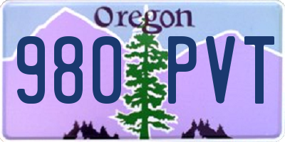 OR license plate 980PVT