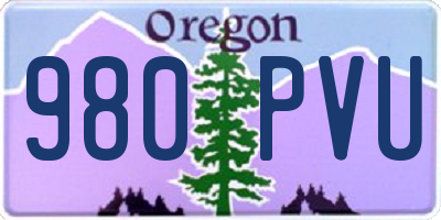 OR license plate 980PVU