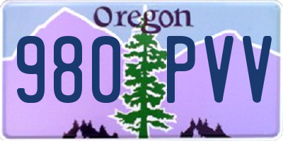 OR license plate 980PVV