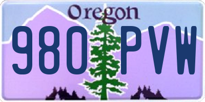 OR license plate 980PVW