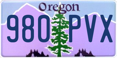 OR license plate 980PVX