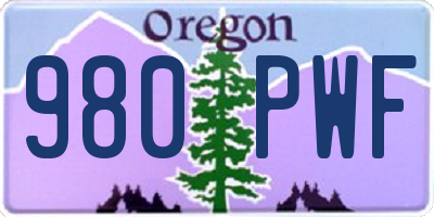 OR license plate 980PWF