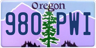 OR license plate 980PWI