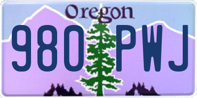 OR license plate 980PWJ