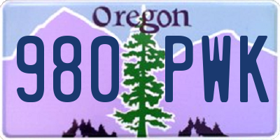 OR license plate 980PWK