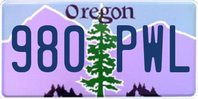OR license plate 980PWL